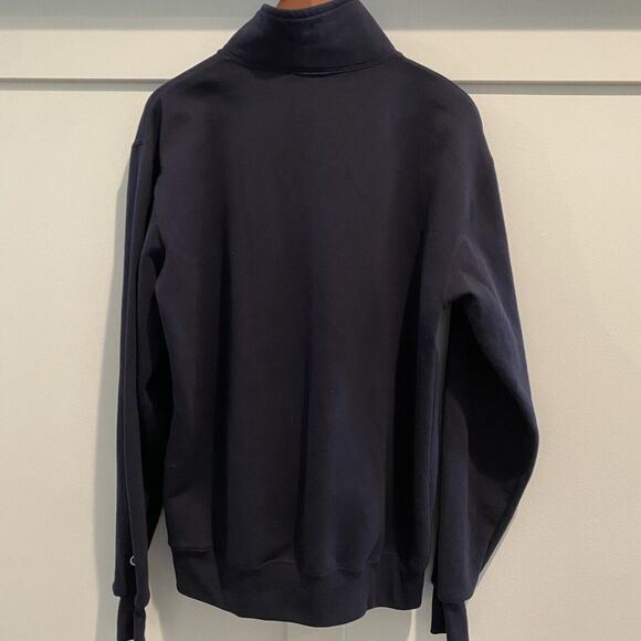 Champion Eco Authentic Quarter Zip Mens M Blue Pullover Fideliter Et Fortiter - Picture 8 of 10